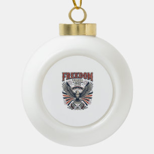 Freedom Tour 1776 Vintage Eagle Patriottisch T-shi Keramische Bal Ornament
