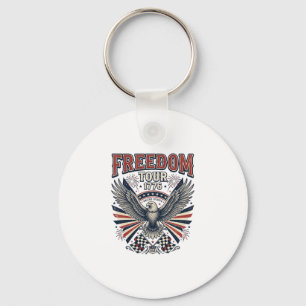 Freedom Tour 1776 Vintage Eagle Patriottisch T-shi Sleutelhanger