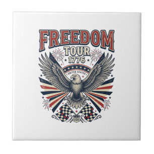 Freedom Tour 1776 Vintage Eagle Patriottische Shir Tegeltje