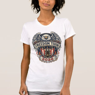 Freedom Tour 2026 Vintage Eagle Motorfiets T-shirt