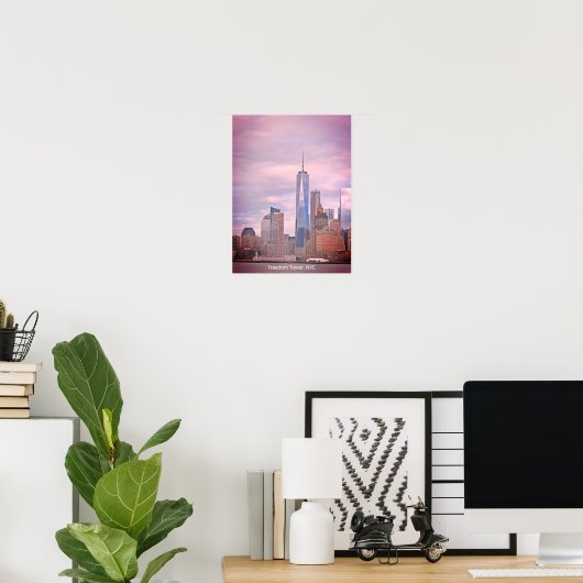 Freedom Tower Manhattan New York Cityscape Poster (Thuiskantoor)