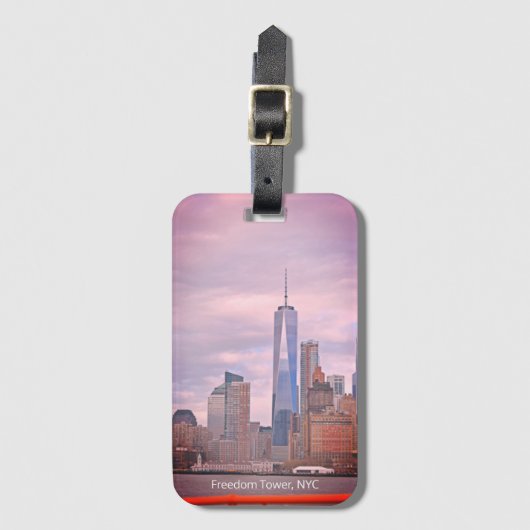 Freedom Tower uit Staten Island Ferry NYC Bagagelabel (Voorkant (verticaal))