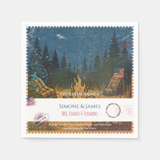 Freedom Trails Campfire Americana Decor Servet (Voorkant)