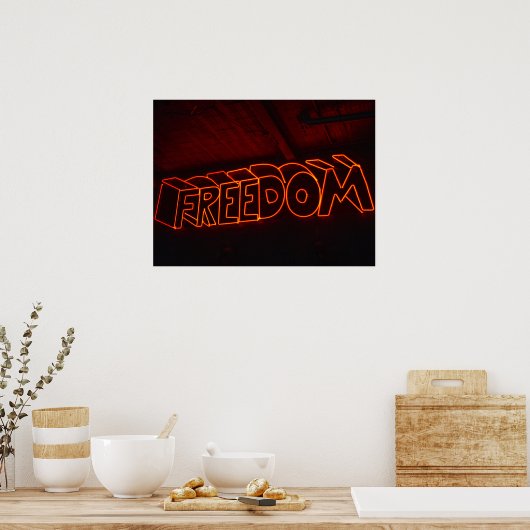 Freedom Typographic Image Word Text Art Poster (Keuken)