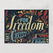 Freedom Typography Artwork Briefkaart (Voorkant)