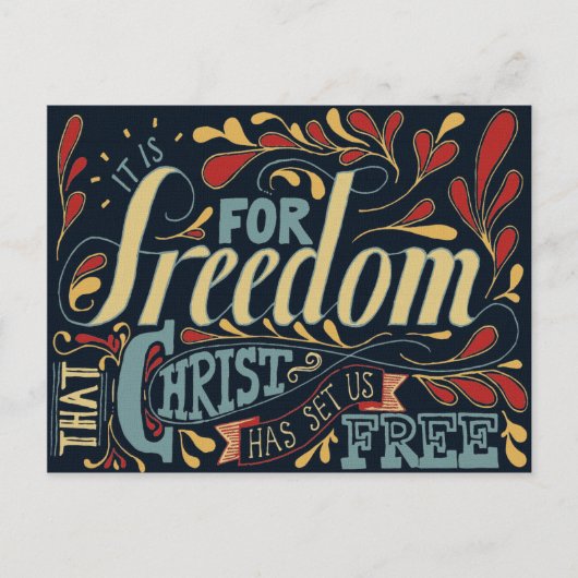 Freedom Typography Artwork Briefkaart (Voorkant)