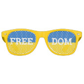 FREEDOM & Ukraine Flag retro Shades/Sunbries Retro Zonnebril (Voorkant)