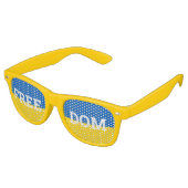 FREEDOM & Ukraine Flag retro Shades/Sunbries Retro Zonnebril (Gekanteld)
