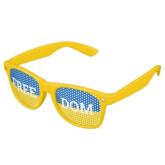FREEDOM & Ukraine Flag retro Shades/Sunbries Retro Zonnebril (Gekanteld)