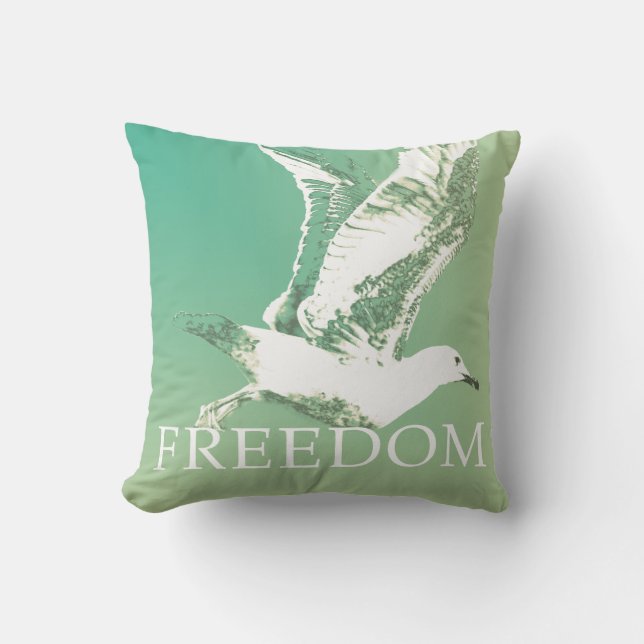 Freedom vintage mossel kussen (Voorkant)