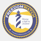Freedom Watch Ronde Sticker (Voorkant)