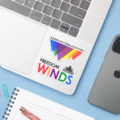 Freedom Winds en MHFB-Stickers Sticker (Laptop met iPhone)