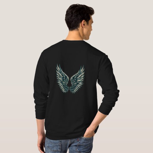 Freedom Wings Minimalist T-Shirt Design (Achterkant volledig)