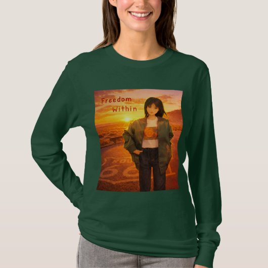 Freedom Within I Route 66 Dames T-Shirt (Voorkant)