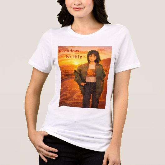 Freedom Within I Route 66 Dames T-Shirt (Voorkant)