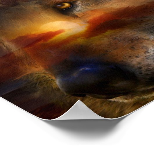 Freedom Wolf Art Poster/Print Poster (Hoek)