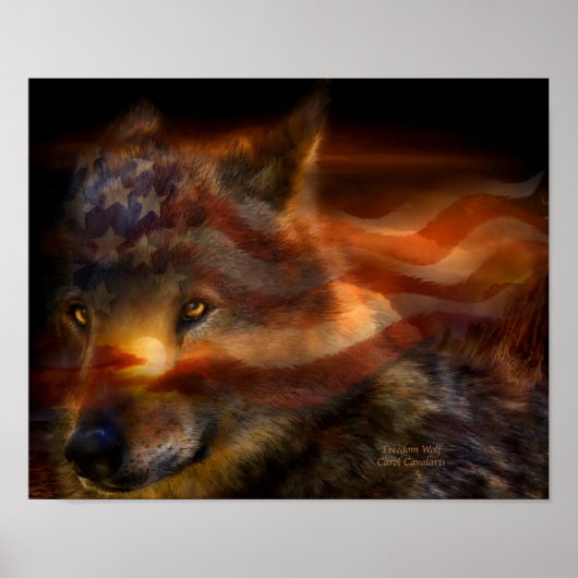 Freedom Wolf Art Poster/Print Poster (Voorkant)