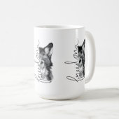Freedom Wolf Minimal Lijn Kunst - Koffiemok (Voorkant rechts)