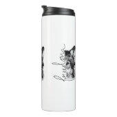 Freedom Wolf Minimal Lijn Kunst - Thermosbeker (Geroteerd rechts)
