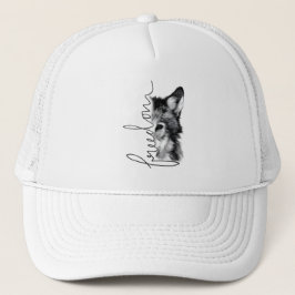 Freedom Wolf Minimal Lijn Kunst - Trucker Pet