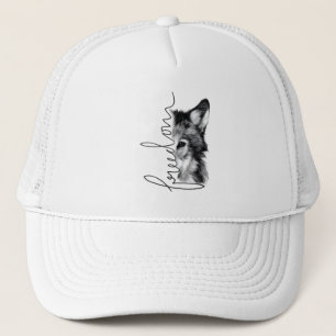 Freedom Wolf Minimal Lijn Kunst - Trucker Pet