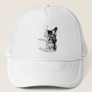 Freedom Wolf Minimal Lijn Kunst - Trucker Pet