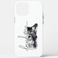 Freedom Wolf Minimal Line Art -