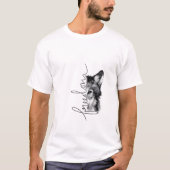 Freedom Wolf Minimal Line Art - T-Shirt (Voorkant)