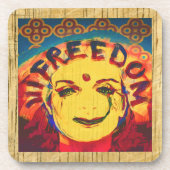Freedom Yellow smiley face Bier Onderzetter (Voorkant)