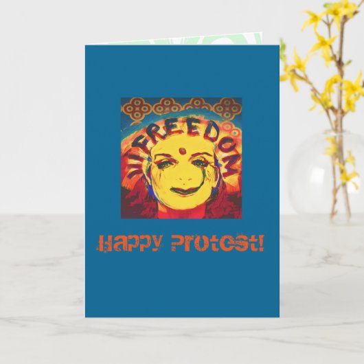 Freedom Yellow smiley face Kaart (Gele Bloem)
