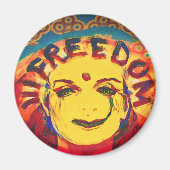 Freedom Yellow smiley face Magneet (Voorkant)