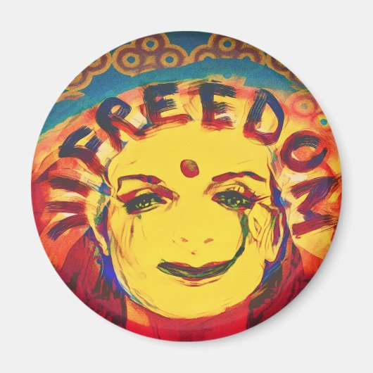 Freedom Yellow smiley face Magneet (Voorkant)