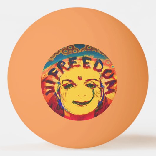 Freedom Yellow smiley face Pingpongbal (Voorkant)