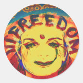 Freedom Yellow smiley face Ronde Sticker (Voorkant)