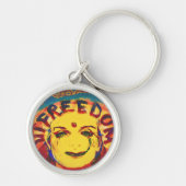 Freedom Yellow smiley face Sleutelhanger (Voorkant)