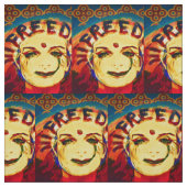 Freedom Yellow smiley face Stof (Swatch)