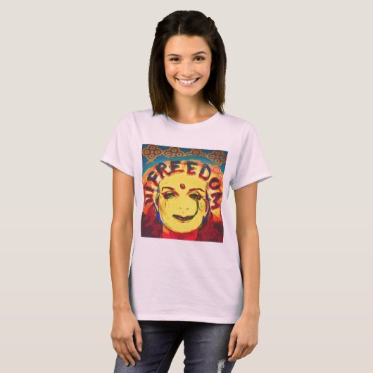 Freedom Yellow smiley face T-shirt (Voorkant volledig)