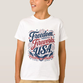 FreedomFireworksUSA–Vintage Patriottisch 4 juli T-shirt