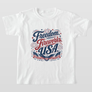 FreedomFireworksUSA–Vintage Patriottisch 4 juli T-shirt