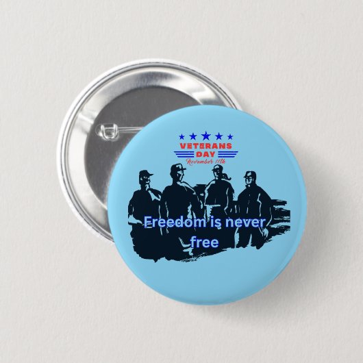 Freedom's Defenders baby blue Ronde Button 5,7 Cm (Voorkant /achterkant)