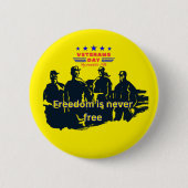 Freedom's defenders bright yellow ronde button 5,7 cm (Voorkant)