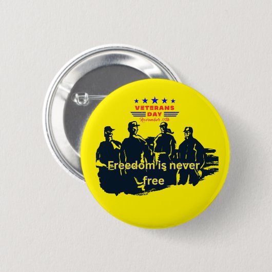 Freedom's defenders bright yellow ronde button 5,7 cm (Voorkant /achterkant)