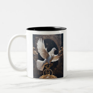 Freedom's Flight - Duif Ontsnappende Snakes cup Tweekleurige Koffiemok