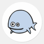 FreeDos Fish - Blauw Ronde Sticker (Voorkant)