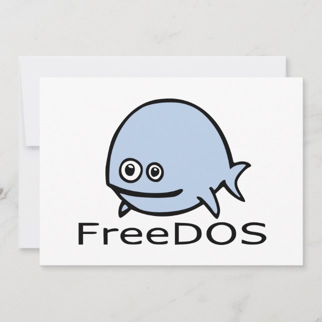 FreeDos Fish - Blue met naam (Voorkant)