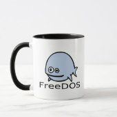 FreeDos Fish - Blue met naam Mok (Links)