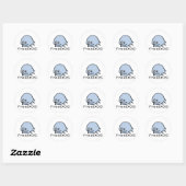 FreeDos Fish - Blue met naam Ronde Sticker (Vel)