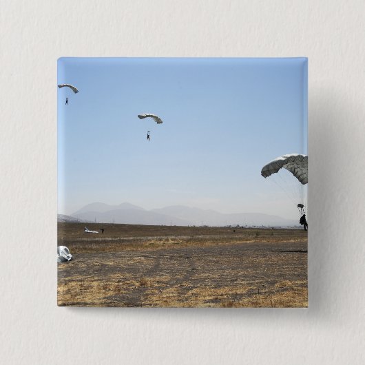 Freefall parachute jumpers vierkante button 5,1 cm (Voorkant)