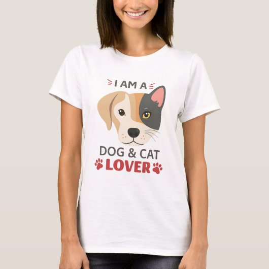 Freefit Hond & Kattenliefhebber T-shirt – Schattig (Voorkant)