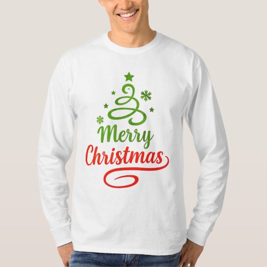 Freefit Merry Christmas Long Sleeve Tee | Festive  T-shirt (Voorkant)